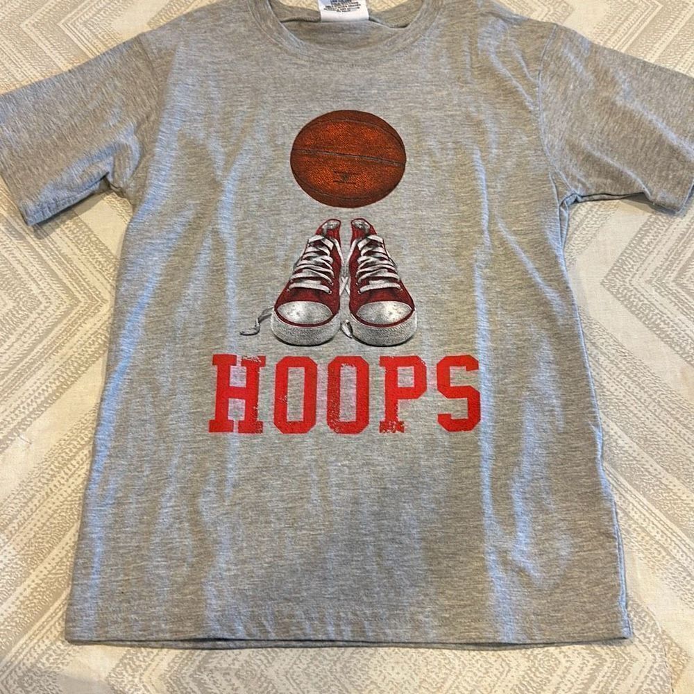 Bottlecapps Boys Basketball Graphic Grey T-Shirt